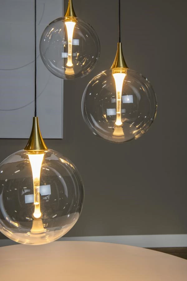 Lucide Premium GISELA - Pendelleuchten - Ø 48 cm - LED Dim. - 5x3,8W 2700K - Transparent - Atmosphäre 3